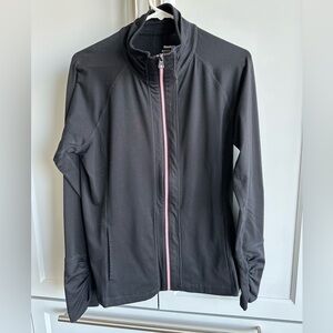 Reebok Women’s Large Black Full-Zip Mock Neck Long Sleeve Athletic Jacket